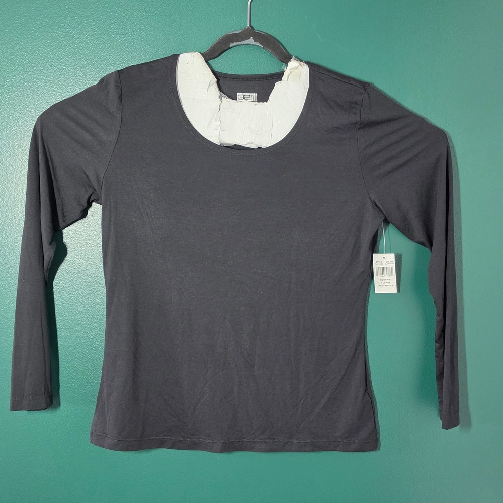 32 Degrees Heat Womens Long Sleeve Scoop Neck Thermal Top Black XL TLF9H101CO